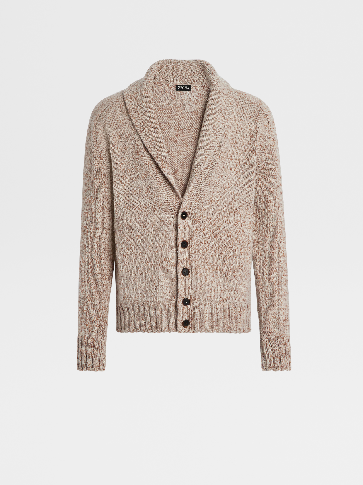 Light Taupe and Dark Foliage Cashmere Cardigan